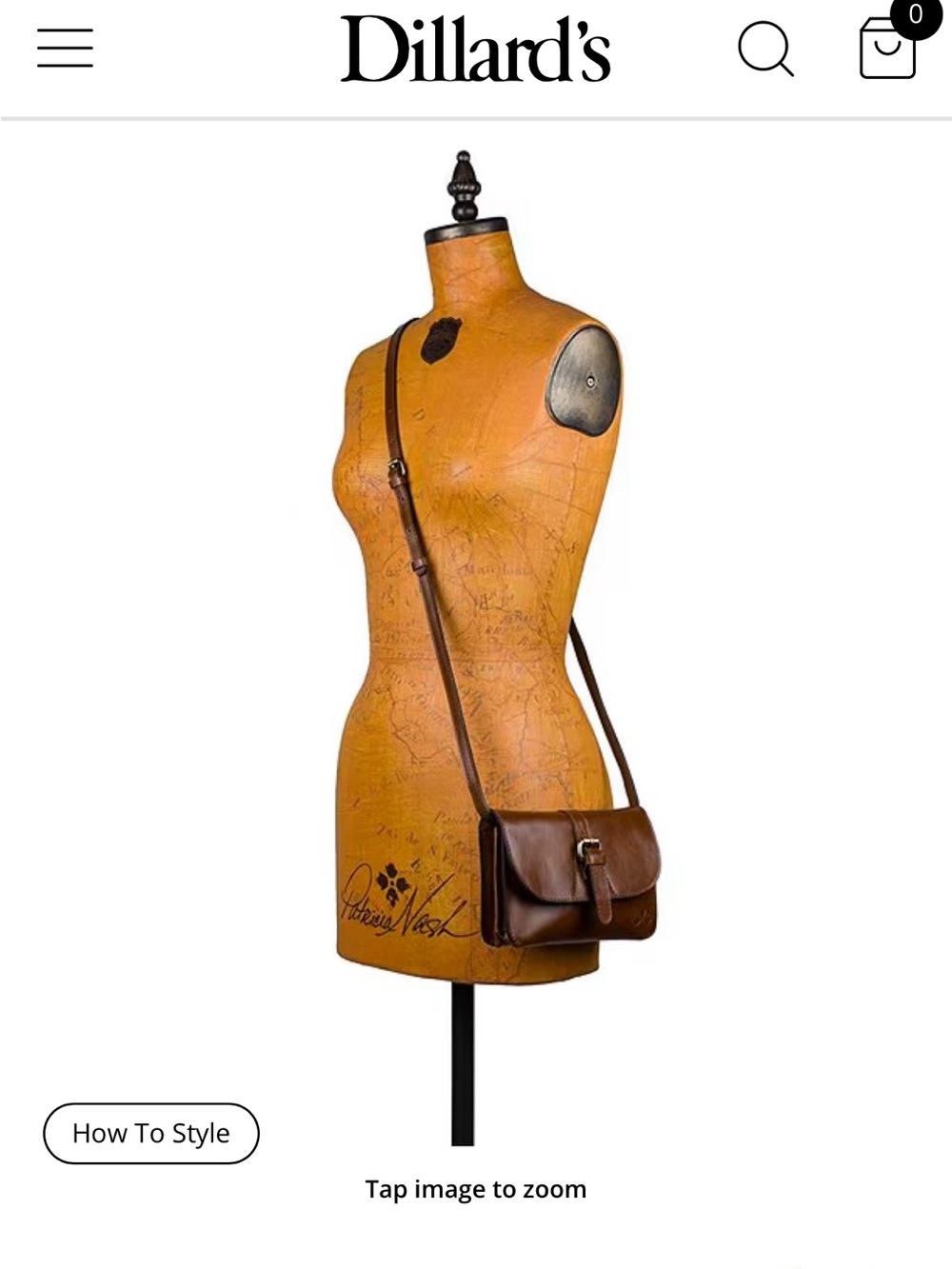 Patricia Nash Brown Leather Crossbody with Buckle Flap NWOT